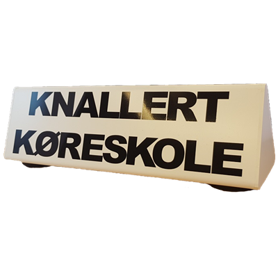 Tagskilt til Knallertkøreskole